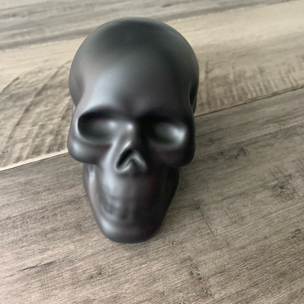 Halloween Black Matte Ceramic Skull Decoration